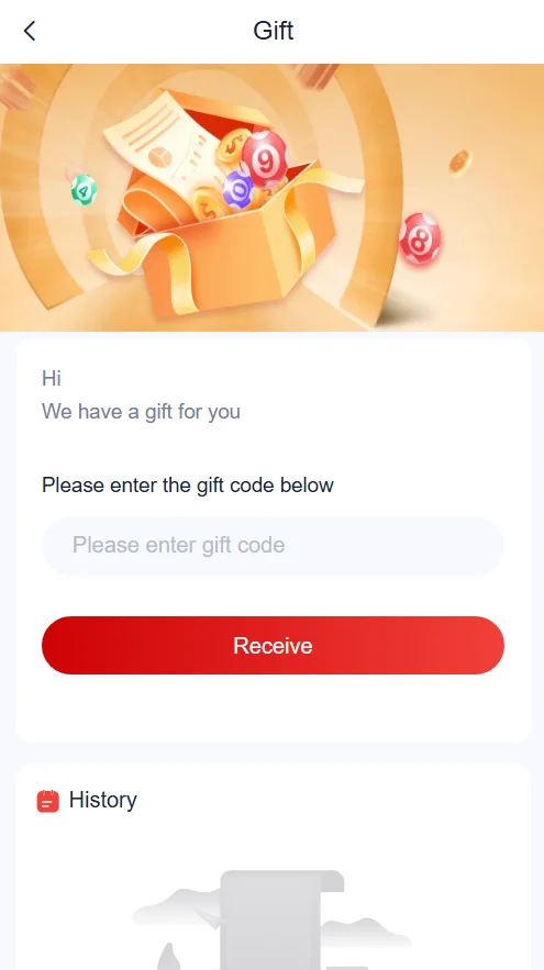 82 Lottery gift code page